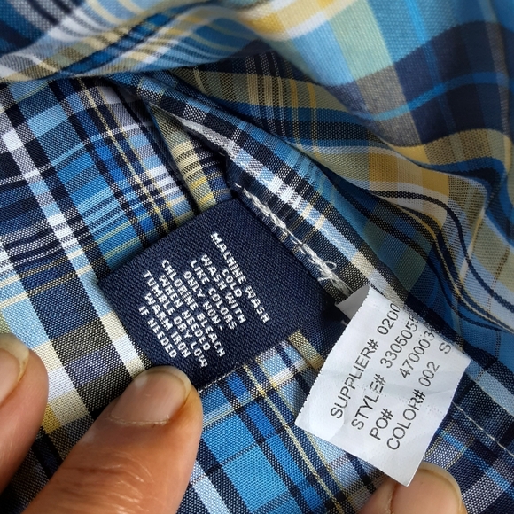 Size 12 months baby boys plaid Chaps long sleeve shirt - Picture 6 of 9